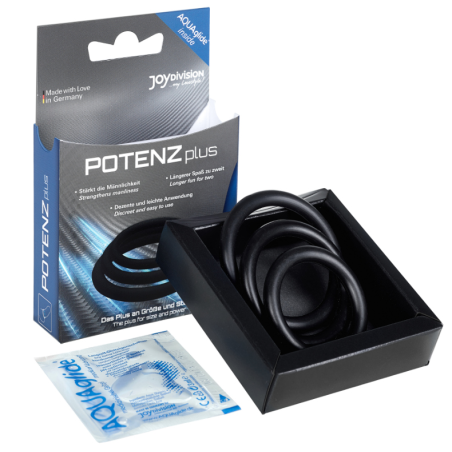 JOYDIVISION POTENZDUO - PLUS PACK 3 ANILLOS PARA PENE NEGRO - S, M, L JOYDIVISION POTENZDUO