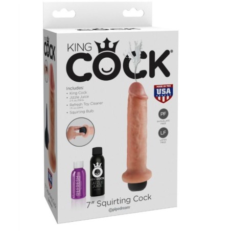 KING COCK - DILDO SQUIRTING 17.8 CM NATURAL KING COCK