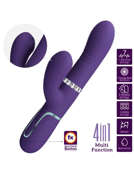 PRETTY LOVE - VIBRADOR PUNTO G MULTIFUNCIÓN MORADO 