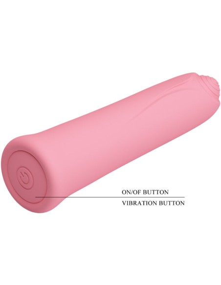 PRETTY LOVE - CURTIS MINI VIBRADOR SUPER POWER 12 VIBRACIONES SILICONA ROSA