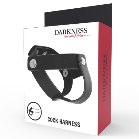DARKNESS - ANILLO DE PIEL PARA PENE Y TESTÍCULOS DARKNESS SENSATIONS