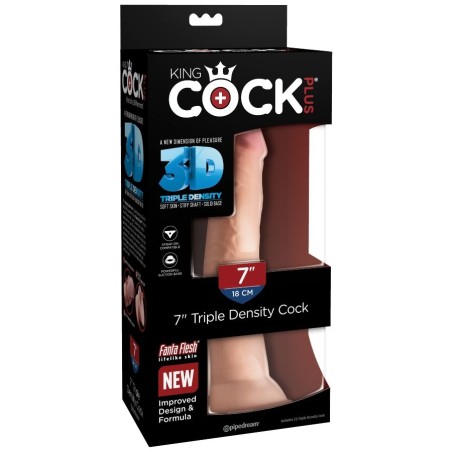 KING COCK - DILDO TRIPLE DENSIDAD 18 CM KING COCK PLUS