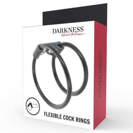 DARKNESS - ANILLA FLEXIBLE DOBLE PARA EL PENE DARKNESS SENSATIONS