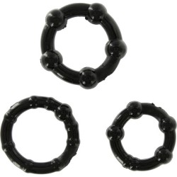 SEVEN CREATIONS - JUEGO TRES ANILLOS PENE NEGRO SEVEN CREATIONS