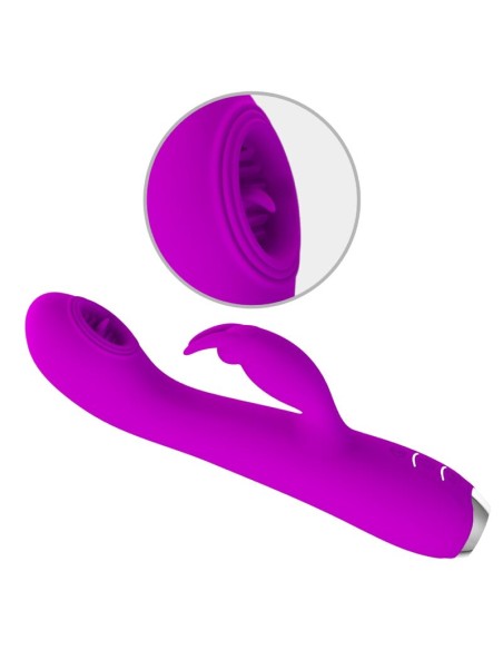 PRETTY LOVE - RACHEL VIBRADOR RECARGABLE CON SUCCIONADOR MORADO 