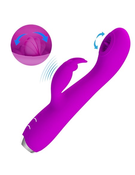 PRETTY LOVE - RACHEL VIBRADOR RECARGABLE CON SUCCIONADOR MORADO 