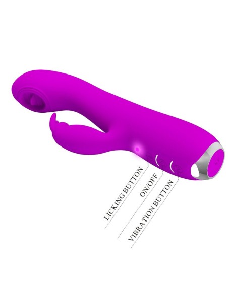 PRETTY LOVE - RACHEL VIBRADOR RECARGABLE CON SUCCIONADOR MORADO 