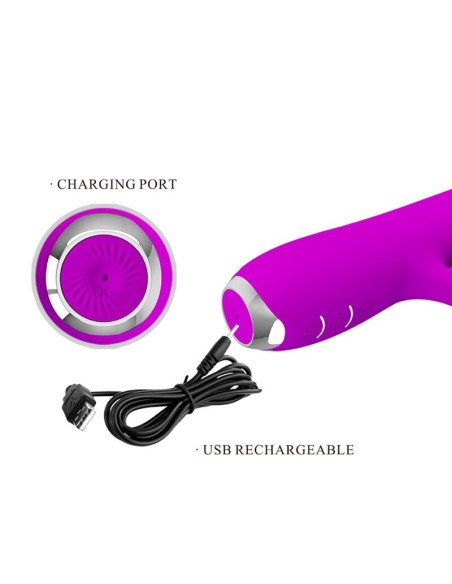 PRETTY LOVE - RACHEL VIBRADOR RECARGABLE CON SUCCIONADOR MORADO 