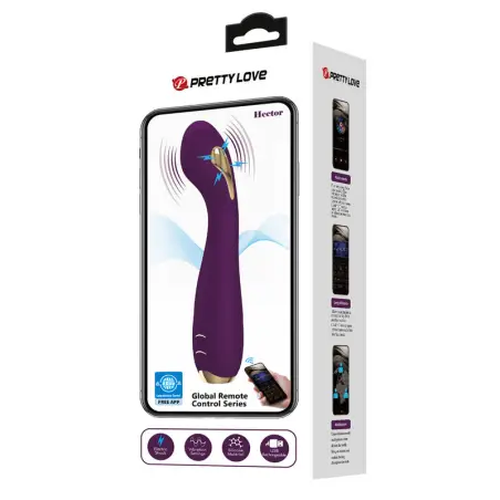 Hector Vibrador Electroshock por Control por APP Lila