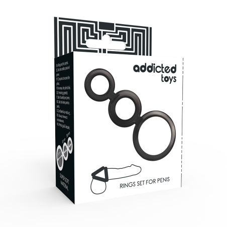ADDICTED TOYS - SET ANILLOS PENE Y TESTÍCULOS - AHUMADO ADDICTED TOYS