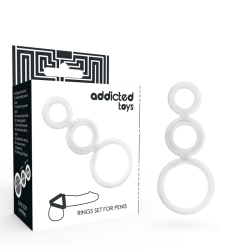 ADDICTED TOYS - SET ANILLOS PENE Y TESTÍCULOS CLEAR ADDICTED TOYS