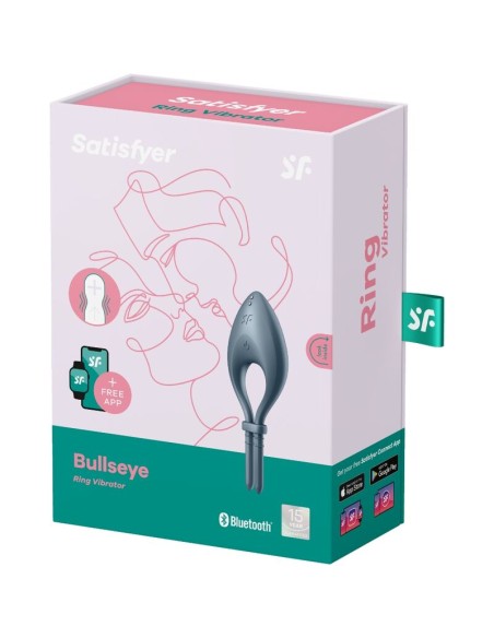 SATISFYER - BULLSEYE ANILLO VIBRADOR APP GRIS 