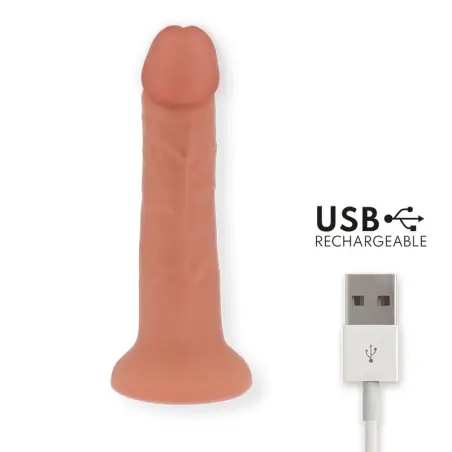 Large Bogotá Dildo Vibrador 9 Velocidades Natural 22 cm