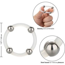 CALEXOTICS - ANILLO DE SILICONA CON CUENTAS DE ACERO TALLA L CALEXOTICS 2
