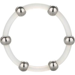 CALEXOTICS - ANILLO DE SILICONA CON CUENTAS DE ACERO TALLA XL CALEXOTICS