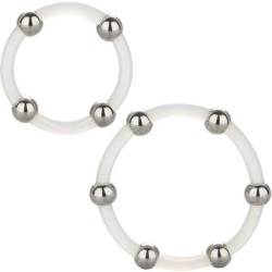 CALEXOTICS - KIT DE 2 UDS ANILLO DE SILICONA CON CUENTAS DE ACERO CALEXOTICS