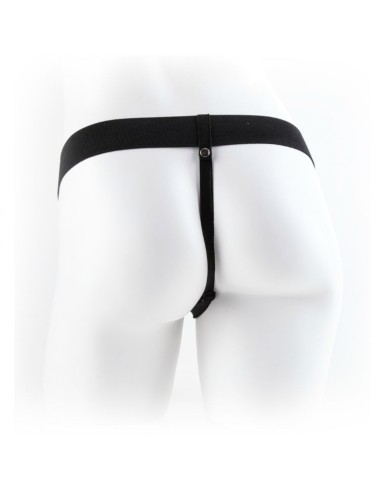 FETISH FANTASY SERIES - 9 HOLLOW STRAP-ON WITH BALLS 22.9CM NATURAL 