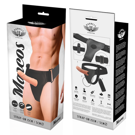 HARNESS ATTRACTION - ARNÉS HUECO MARCOS CON VIBRADOR 15 CM -O- 5 CM HARNESS ATTRACTION