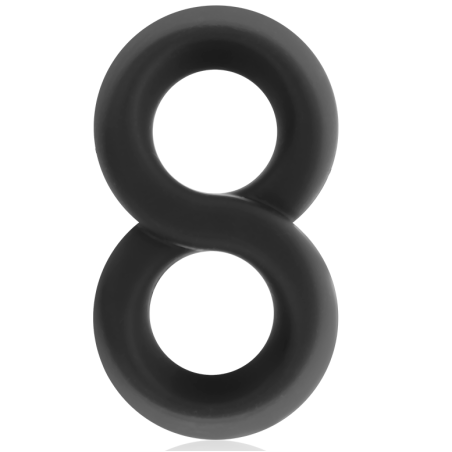 POWERING - SUPER FLEXIBLE Y RESISTENTE ANILLO PENE Y TESTÍCULOS PR12 NEGRO POWERING