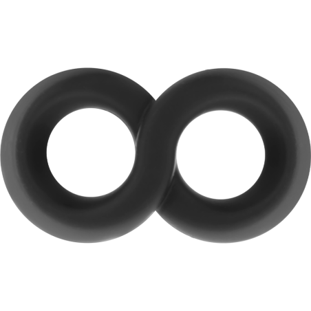 POWERING - SUPER FLEXIBLE Y RESISTENTE ANILLO PENE Y TESTÍCULOS PR12 NEGRO POWERING