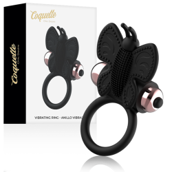 COQUETTE CHIC DESIRE - COCK RING BUTTERFLY ANILLO VIBRADOR NEGRO / GOLD COQUETTE TOYS