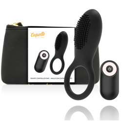 COQUETTE CHIC DESIRE - ANILLO VIBRADOR CONTROL REMOTO RECARGABLE NEGRO / GOLD COQUETTE TOYS