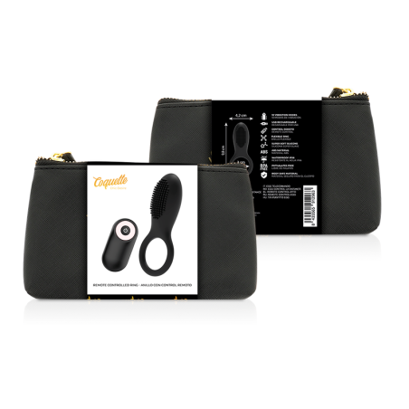 COQUETTE CHIC DESIRE - ANILLO VIBRADOR CONTROL REMOTO RECARGABLE NEGRO / GOLD COQUETTE TOYS