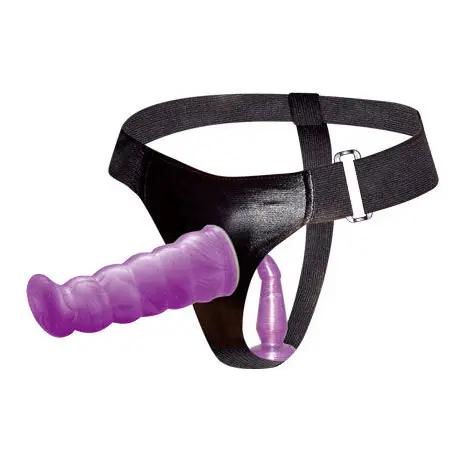 BAILE - ARNÉS ANAL Y VAGINAL FEMENINO LILA PUNTO G 17 CM