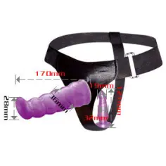 BAILE - ARNÉS ANAL Y VAGINAL FEMENINO LILA PUNTO G 17 CM 2