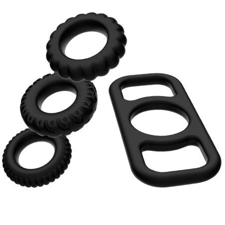 ADDICTED TOYS - SET 4 ANILLOS SILICONA PARA EL PENE ADDICTED TOYS