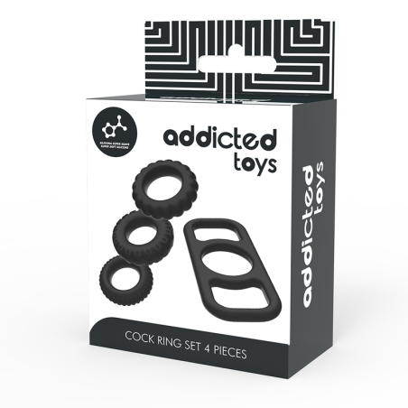 ADDICTED TOYS - SET 4 ANILLOS SILICONA PARA EL PENE ADDICTED TOYS