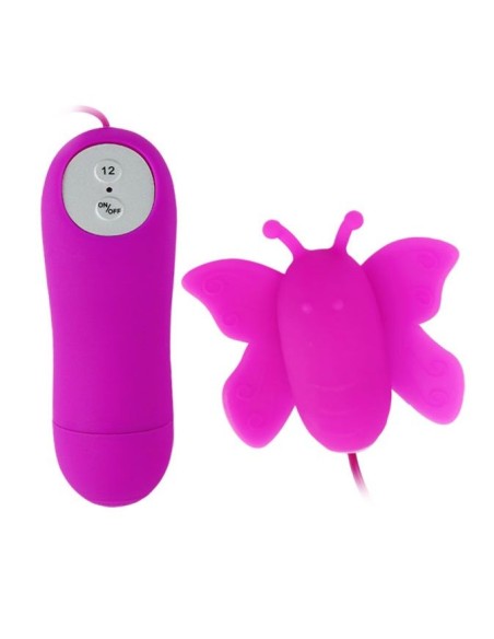 BAILE - ESTIMULADOR DE CLÍTORIS MARIPOSA LOVE EGGS 12 VELOCIDADES LILA CONTROL REMOTO