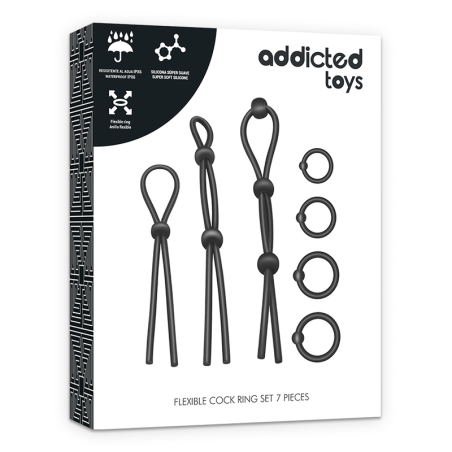 ADDICTED TOYS - KIT DE 7 ANILLAS SILICONA FLEXIBLE ADDICTED TOYS