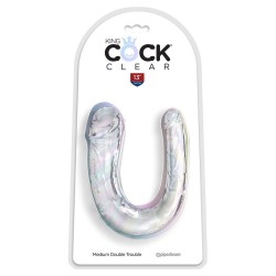 KING COCK - DOUBLE TROUBLE DILDO DOBLE 33 CM TRANSPARENTE KING COCK 2
