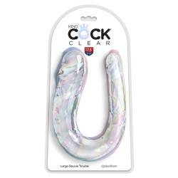 KING COCK - DOUBLE TROUBLE DILDO DOBLE 44 CM TRANSPARENTE KING COCK 2