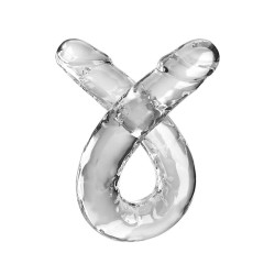 KING COCK - DOUBLE TROUBLE DILDO DOBLE 46 CM TRANSPARENTE KING COCK
