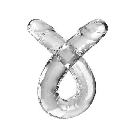 KING COCK - DOUBLE TROUBLE DILDO DOBLE 46 CM TRANSPARENTE KING COCK