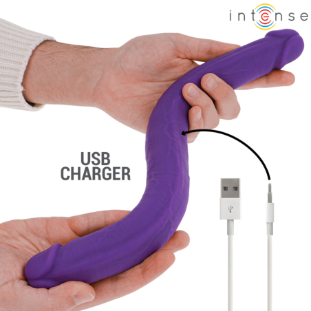 INTENSE - GUNTER DILDO DOBLE VIBRADOR 40 CM MORADO CONTROL REMOTO INTENSE FUN