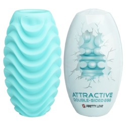 PRETTY LOVE - HUEVO MASTURBADOR DOBLE CARA TURQUESA PRETTY LOVE MALE