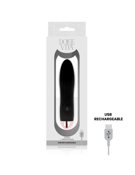 DOLCE VITA - VIBRADOR RECARGABLE FOUR NEGRO 7 VELOCIDADES