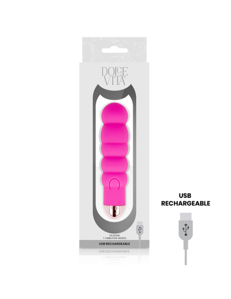 DOLCE VITA - VIBRADOR RECARGABLE SIX ROSA 7 VELOCIDADES