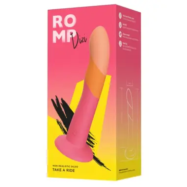 Romp Dizi Dildo de Silicona con Ventosa Tricolor 18 cm