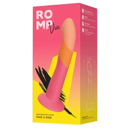 Romp Dizi Dildo de Silicona con Ventosa Tricolor 18 cm