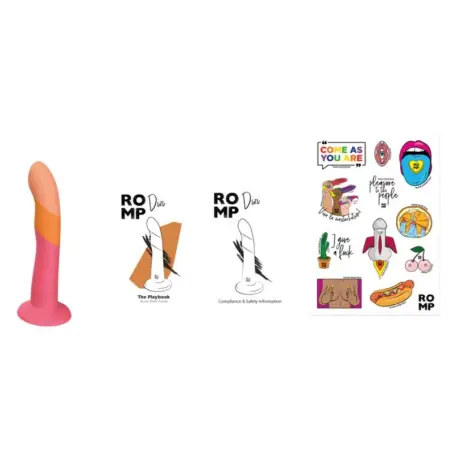 Romp Dizi Dildo de Silicona con Ventosa Tricolor 18 cm