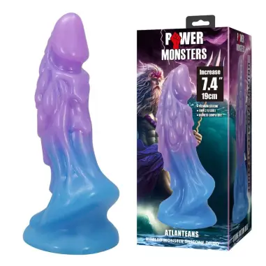 Power Monsters Atlanteans Dildo con Ventosa 19 cm Azul