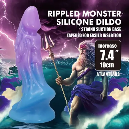 Power Monsters Atlanteans Dildo con Ventosa 19 cm Azul