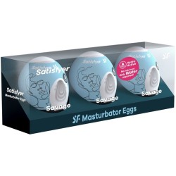 SATISFYER - 3 HUEVOS MASTURBADORES SAVAGE SATISFYER EGGS 2