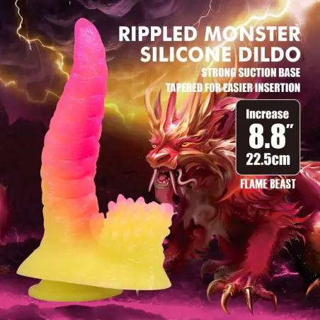Power Monsters Ripplied Monster Dildo 22,5 cm Rosa