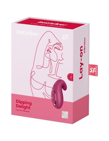 SATISFYER - DIPPING DELIGHT VIBRADOR LAY-ON ROJO 