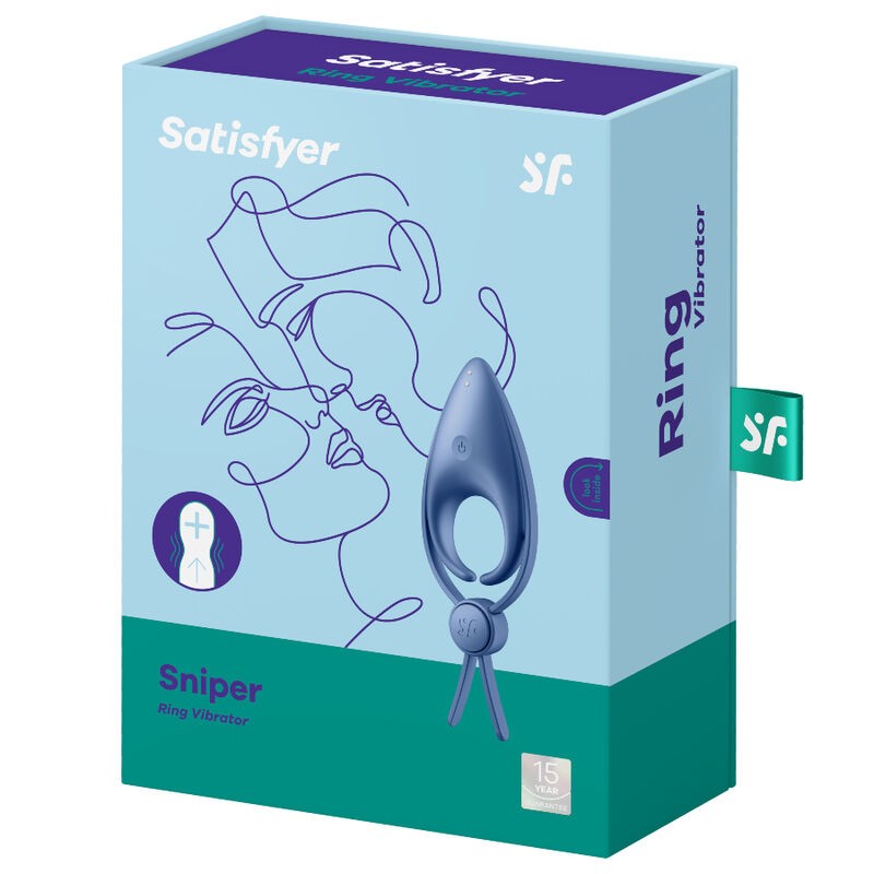 SATISFYER - SNIPER ANILLO VIBRADOR AZUL 